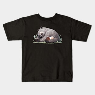 Adorable Grizzly Bear Animal Loving Cuddle Embrace Children Kid Tenderness Kids T-Shirt